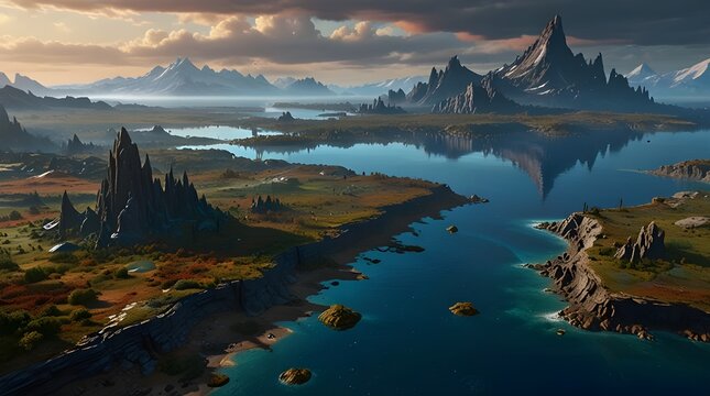 Hyperborea is a hyperrealistic alien world with striking colours and distinctive scenery.