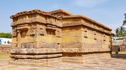 Fototapeta premium View of Huchapayya Temple Complex, Temple, Built in 11th Century, Aihole, Bagalkot, Karnataka, India...