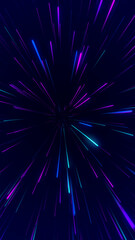Colorful Neon Light Streaks on Dark Background