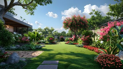 A lush garden