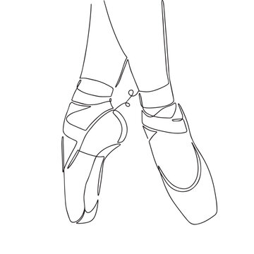 line art ballet pointe shoes clip art preview
