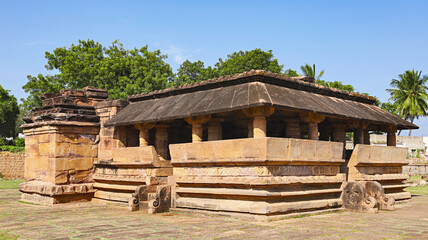 Fototapeta premium View of Raachi Gudi, 8th Century Temple, Aihole, Bagalkot, Karnataka, India.
