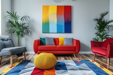 Cozy Living Room Scene in Vibrant Colors