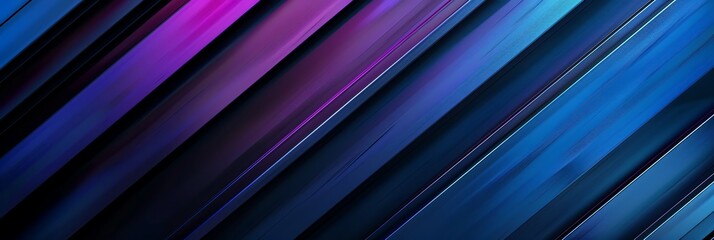 Obraz premium purple, and pink, blue three-dimensional striped background, black background aspect ratio 3:1, for banner, landing page, website