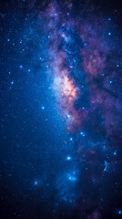 Obraz premium Vibrant Milky Way Galaxy Night Sky Captured from a Low Angle, Featuring Countless Stars Shining Brightly in Deep Space - Perfect for Space Enthusiasts and Astronomy Visuals