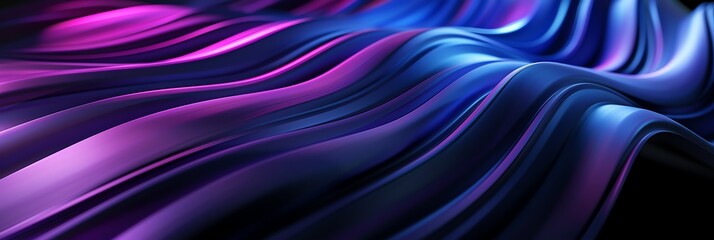 Naklejka premium purple, and pink, blue three-dimensional striped background, black background aspect ratio 3:1, for banner, landing page, website