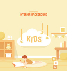 인테리어 공간 일러스트 백그라운드 06 © DAWOOL