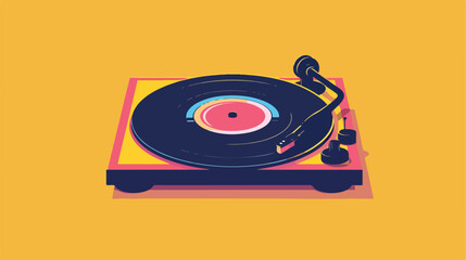 Vinyl record outline icon. Retro music concept. Vinta