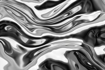 Close-up view of liquid silver flow creating a mesmerizing metallic texture, ideal for modern design elements.. Beautiful simple AI generated image in 4K, unique.