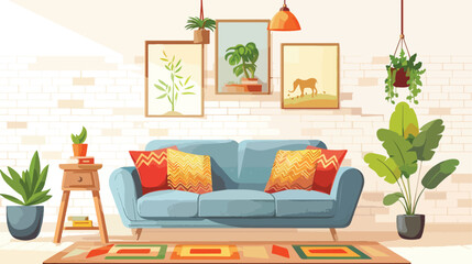 Wall pictures icon. House interior decoration symbol