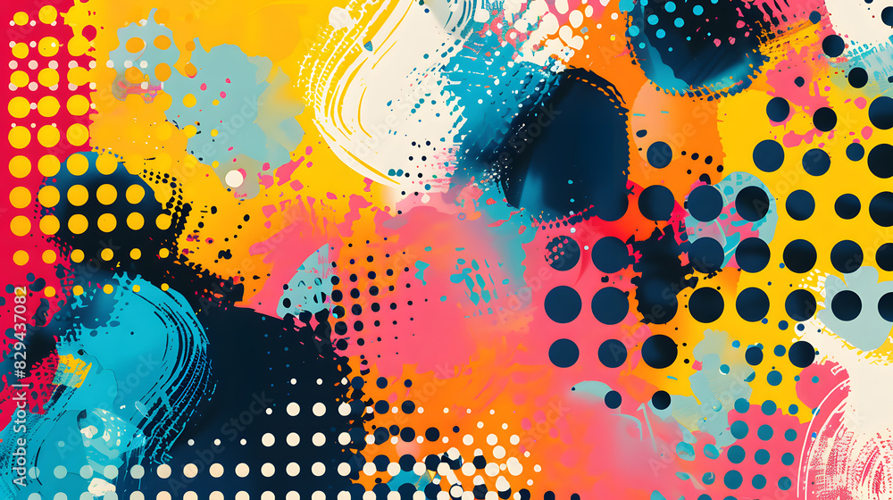 Poster abstract pop art color texture background. generative ai.