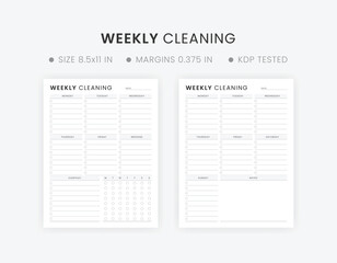 Weekly Cleaning Schedule Template, Printable Cleaning Checklist, Cleaning To Do List