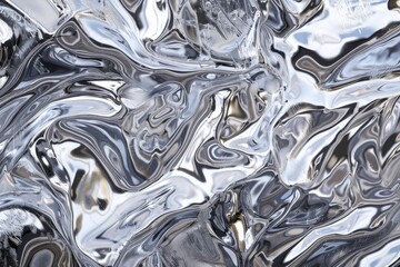 Close-up view of liquid silver flow creating a mesmerizing metallic texture, ideal for modern design elements.. Beautiful simple AI generated image in 4K, unique.