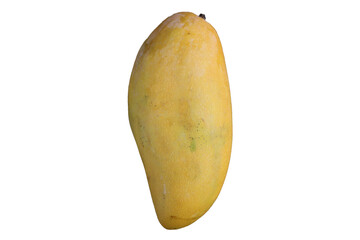 Yellow mango fruit isolated on white background