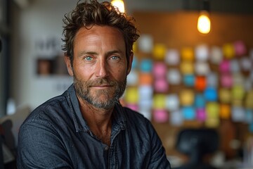 Obraz premium image of a man in an office created with Generative AI technology