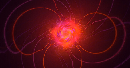 3D manual rendering abstract multicolor fractal light background. Its not AI Generatd illustration.
