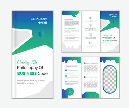 Modern and creative business trifold brochure design template