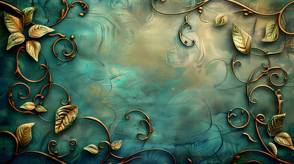 background with floral swirls texture background. Generative AI.