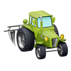 Farming And Agriculture 3D Icon, Tractor