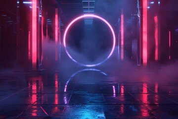 Obraz premium Abstract energy sphere with glowing bright particles, atom from energy scientific futuristic hi-tech background. Beautiful simple AI generated image in 4K, unique.