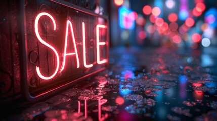 "SALE" neon banner created with Generative AI technology