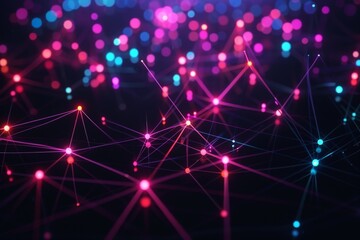 Obraz premium Abstract energy sphere with glowing bright particles, atom from energy scientific futuristic hi-tech background. Beautiful simple AI generated image in 4K, unique.