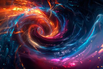 Obraz premium Abstract energy sphere with glowing bright particles, atom from energy scientific futuristic hi-tech background. Beautiful simple AI generated image in 4K, unique.