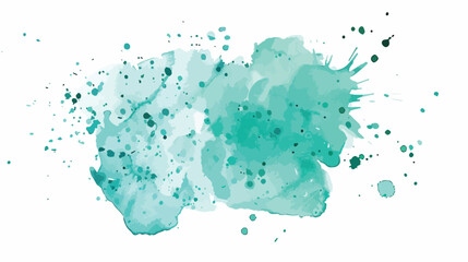 Watercolor mint splash spot. Hand painting abstract background