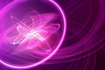 Obraz premium Magical Neon Sphere in the Night Sky - Abstract Vibrant Cosmic Glow Postproducted Digital Illustration. Generative AI. Beautiful simple AI generated image in 4K, unique.