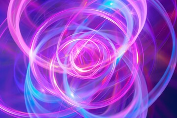 Obraz premium Magical Neon Sphere in the Night Sky - Abstract Vibrant Cosmic Glow Postproducted Digital Illustration. Generative AI. Beautiful simple AI generated image in 4K, unique.