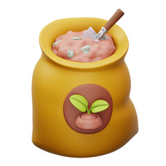 Farming And Agriculture 3D Icon, Fertilizer Bag