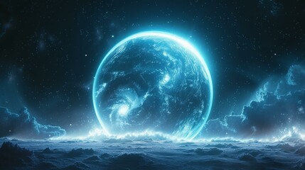 Sci-Fi Alien Blue Planet