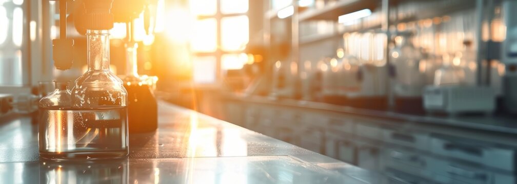 Laboratory background. Scientific research environment. Blurred background