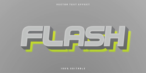 Obraz premium Flash glowing yellow light background text effect. Editable text effect