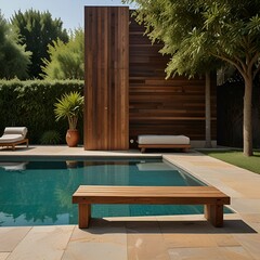 A modern house with a pool