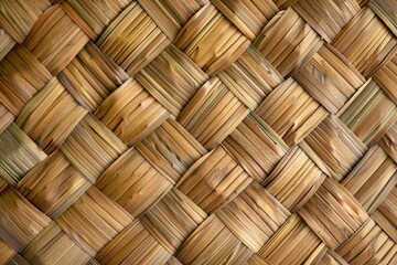 Woven straw texture background, intricately braided straw surface, rustic and natural backdrop, eco-friendly and sustainable. Beautiful simple AI generated image in 4K, unique.