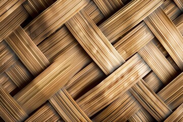 Woven straw texture background, intricately braided straw surface, rustic and natural backdrop, eco-friendly and sustainable. Beautiful simple AI generated image in 4K, unique.