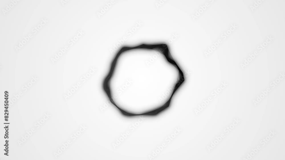 Poster animated halftone chaotically rotating sphere frame. random monochrome plexus of lines. flexible cir