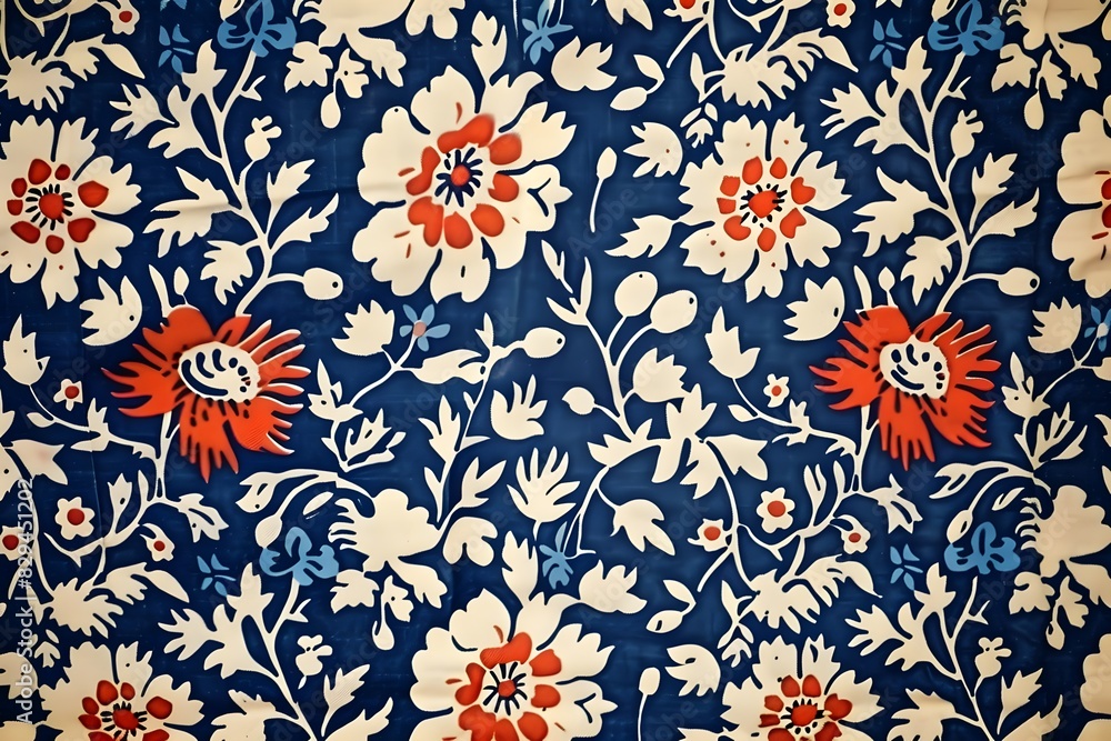 Poster contemporary wallpaper design with a block print motif., artistic background featuring bold block pr