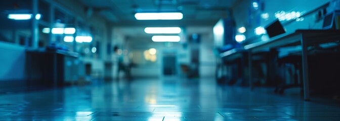 Police office. Blurred background