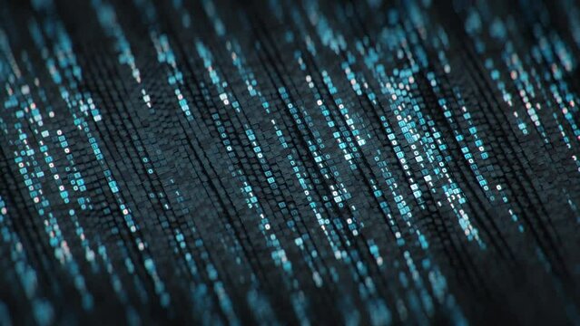 Digital binary code. Seamless loop 3D render animation