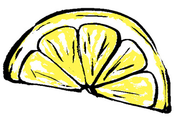 筆タッチのシンプルなレモンのイラスト