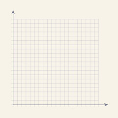 Grid paper. Mathematical graph. Cartesian coordinate system with x-axis, y-axis. Squared background with color lines. Geometric pattern for school, education. Lined blank on transparent background
