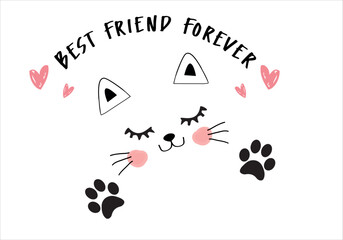 cat panda bear handdrawing symbol design vector