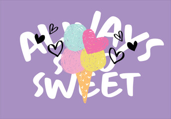 sweet ice cream design vector