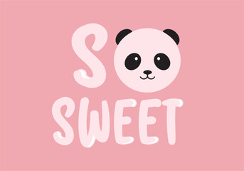 cute panda for kids illustration vector . Graphic tee and wallpaper 