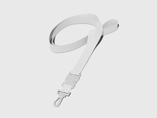 Realistic White Blank Lanyard Mockup 3D Render