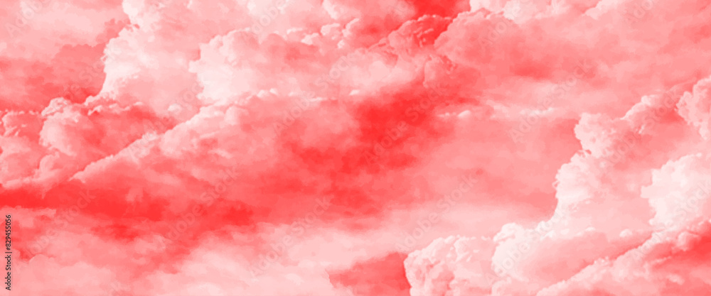 Poster vector red cloud texture background of red sky with clouds for wallpaper, backdrop and design.
