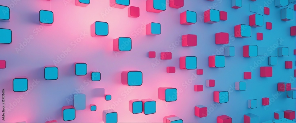 Aufkleber 3d abstract background with cube forms, wall paper