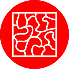 Camoflague Line White Circle Red Icon Design